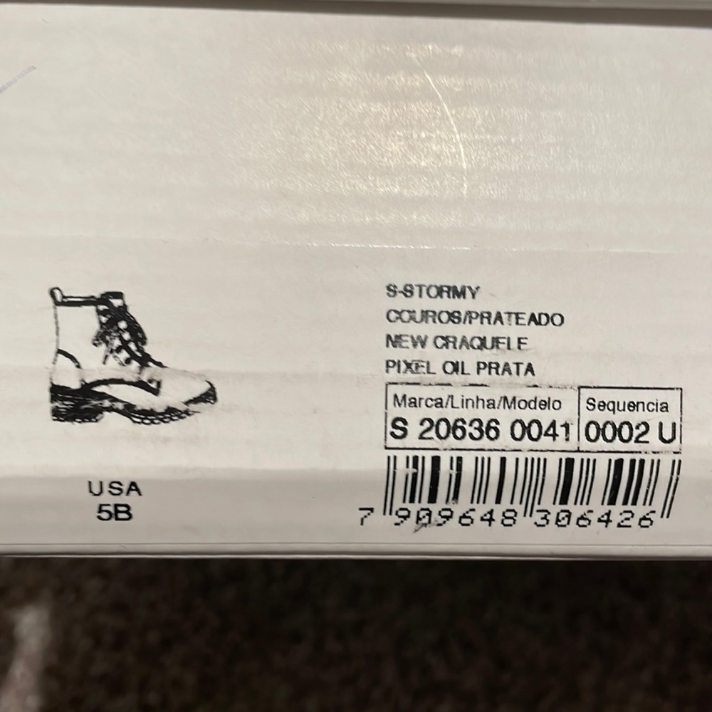 NWT SCHUTZ Stormy Holographic Leather Lace-Up Boot - Picture 8 of 8